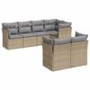 vidaXL Salon de jardin avec coussins 7 pcs beige r&eacute;sine tress&eacute;e