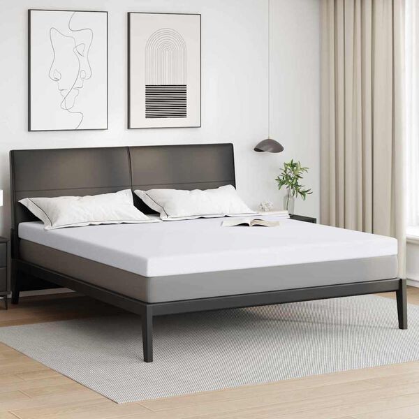 vidaXL Surmatelas Blanc 180 x 200 cm Tissu Jacquard