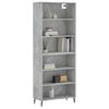 vidaXL Buffet gris b&eacute;ton 69,5x32,5x180 cm bois d'ing&eacute;nierie