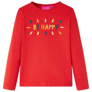 vidaXL T-shirt enfants &agrave; manches longues rouge 128
