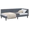 vidaXL Cadre de lit d'angle Gris fonc&eacute; 100 x 200 cm Velours