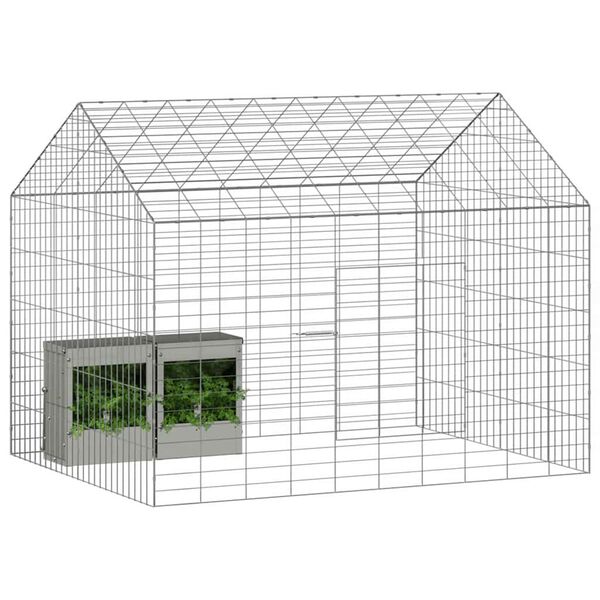 vidaXL Cage pour lapins Argent 400 x 78 x 78 cm Acier galvanis&eacute;