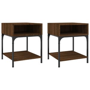 vidaXL Tables de chevet 2 pcs ch&ecirc;ne marron 40x41x50 cm bois ing&eacute;nierie