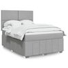 vidaXL Sommier &agrave; lattes de lit avec matelas Gris clair 140x200cm Tissu
