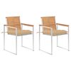 vidaXL Chaises de jardin avec coussins lot de 2 Teck solide et acier