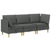 vidaXL Canap&eacute; modulaire avec rangement 3 pc Gris fonc&eacute; Tissu