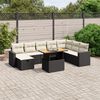 vidaXL Salon de jardin 9 pcs avec coussins noir r&eacute;sine tress&eacute;e