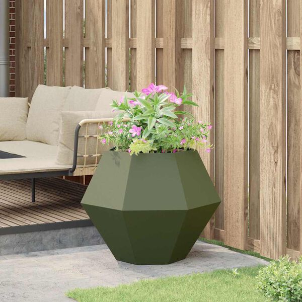 vidaXL Jardini&egrave;re Vert olive 75 x 75 x 60 cm Acier