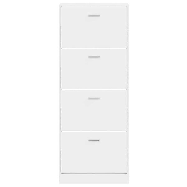 vidaXL Armoire &agrave; chaussure Blanc brillant 59x17x150 cm Bois ing&eacute;nierie