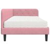 vidaXL Cadre de lit d'angle avec matelas Rose 90 x 200 cm Velours
