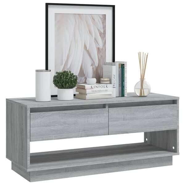 vidaXL Meuble TV Sonoma gris 102x41x44 cm Bois d'ingénierie