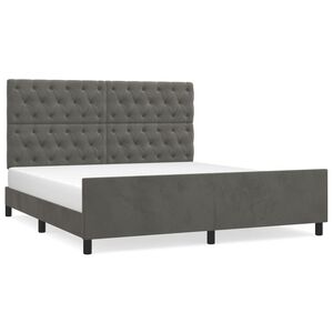 vidaXL Cadre de lit sans matelas gris fonc&eacute; 160x200 cm velours