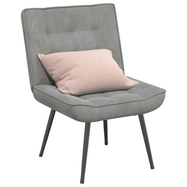vidaXL Chaise de relaxation gris clair 64x74x84 cm velours