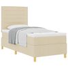 vidaXL Lit &agrave; ressorts avec matelas Cr&egrave;me 100 x 200 cm tissu