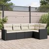 vidaXL Salon de jardin 5 pcs avec coussins noir r&eacute;sine tress&eacute;e