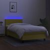 vidaXL Sommier &agrave; lattes de lit avec matelas et LED Vert 90x200cm Tissu