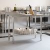 vidaXL Table de travail de cuisine avec dosseret 110x55x93 cm inox