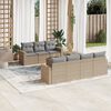 vidaXL Salon de jardin avec coussins 8 pcs beige r&eacute;sine tress&eacute;e