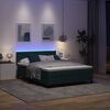 vidaXL Lit &agrave; ressort LED avec matelas Vert fonc&eacute; 160 x 200 cm Velours