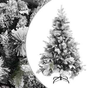 vidaXL Sapin de No&euml;l &agrave; flocons de neige et pommes de pin 150 cm PVC/PE