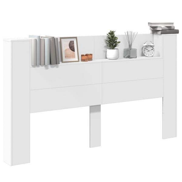 vidaXL Armoire de T&ecirc;te de Lit avec LED Blanc 180 x 16,5 x 103,5 cm