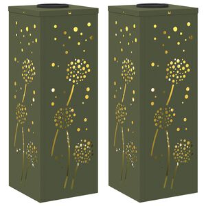 vidaXL Lumi&egrave;re de chemin LED solaire 2 pc Blanc chaud 18 x 18 x 50 cm