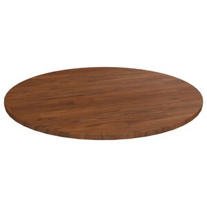 vidaXL Dessus de table rond Marron fonc&eacute; &Oslash;70x1,5cm Ch&ecirc;ne massif trait&eacute;