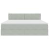 vidaXL Lit de Rangement avec matelas Gris clair 160 x 200 cm Velours