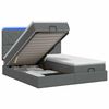 vidaXL Lit coffre avec matelas et LED Gris fonc&eacute; 200 x 200 cm Tissu
