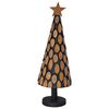 vidaXL Sapin de No&euml;l avec support Marron 90 cm Bois de teck solide