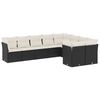 vidaXL Salon de jardin 9 pcs avec coussins noir r&eacute;sine tress&eacute;e