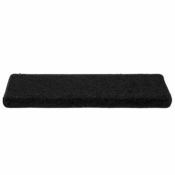 vidaXL Tapis d'escalier 30 pi&egrave;ces 65 x 21 x 4 cm Noir Bord rectangulaire