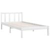 vidaXL Cadre de lit sans matelas blanc bois massif