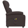 vidaXL Fauteuil &eacute;lectrique de massage Marron fonc&eacute; Tissu