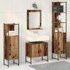 vidaXL Ensemble de mobilier de salle de bain avec porte 4 pcs Marron