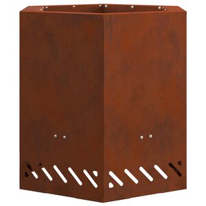 vidaXL Bol de feu sans fum&eacute;e Rouill&eacute; 48 x 48 x 51 cm Acier patin&eacute;