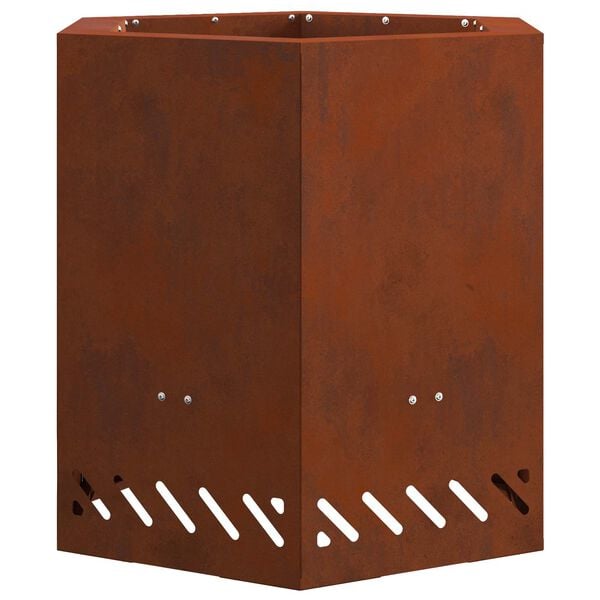 vidaXL Foyer sans fum&eacute;e Marron 48 x 48 x 51 cm Acier patin&eacute;