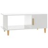 vidaXL Table basse Blanc brillant 90x50x40 cm Bois d'ing&eacute;nierie