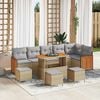 vidaXL Ensemble de canap&eacute; de jardin 12 pcs Beige et Gris clair