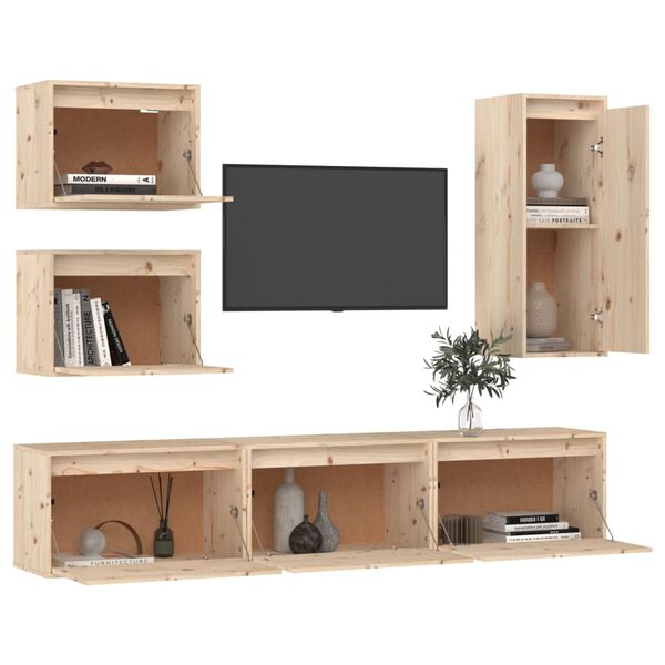 vidaXL Meubles TV 6 pcs Bois massif de pin