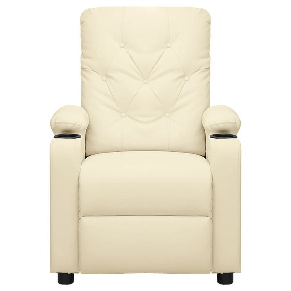 vidaXL Fauteuil inclinable Crème Similicuir