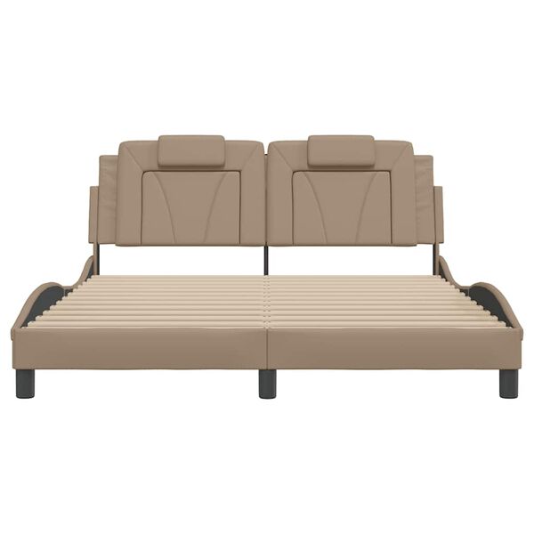 vidaXL Cadre de lit Viana sans matelas cappuccino 160x200 cm similicuir