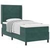 vidaXL Lit &agrave; ressorts avec t&ecirc;te de lit Vert fonc&eacute; 90 x 190 cm Velours