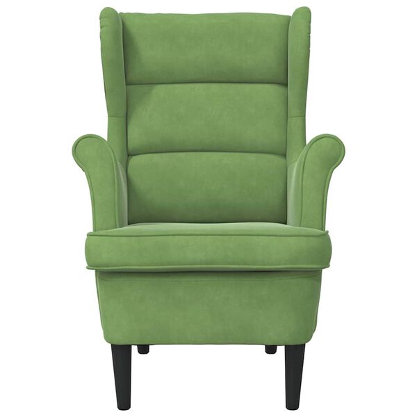vidaXL Fauteuil vert clair velours