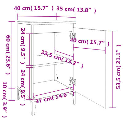 vidaXL Tables de chevet 2pcs chêne sonoma 40x35x70cm bois d'ingénierie