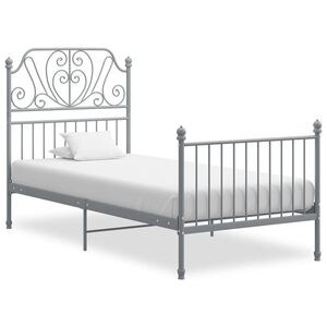 vidaXL Cadre de lit sans matelas gris m&eacute;tal 90x200 cm