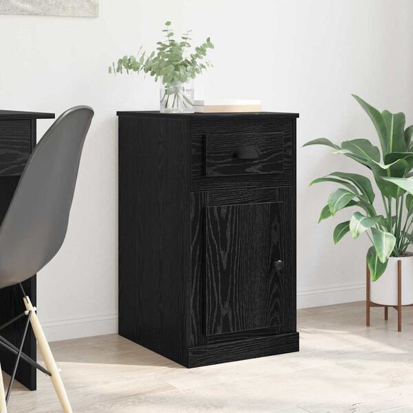 vidaXL Meuble d'appoint Ch&ecirc;ne noir 40 x 50 x 75 cm Bois d'ing&eacute;nierie