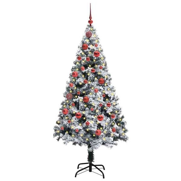 vidaXL Sapin de Noël artificiel Blanc 150 cm PVC, Acier et Plastique