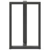 vidaXL Pieds de table de bar en T, 2 pi&egrave;ces, anthracite, 60 x 35 x (90-91) cm, acier