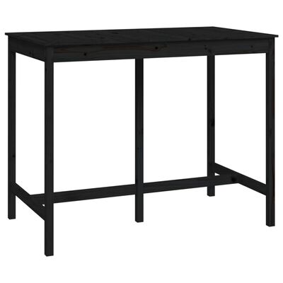 vidaXL Table de bar Noir 140x80x110 cm Bois massif de pin